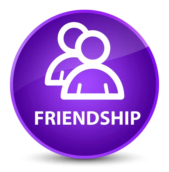 Amizade (ícone de grupo) botão redondo roxo elegante — Fotografia de Stock