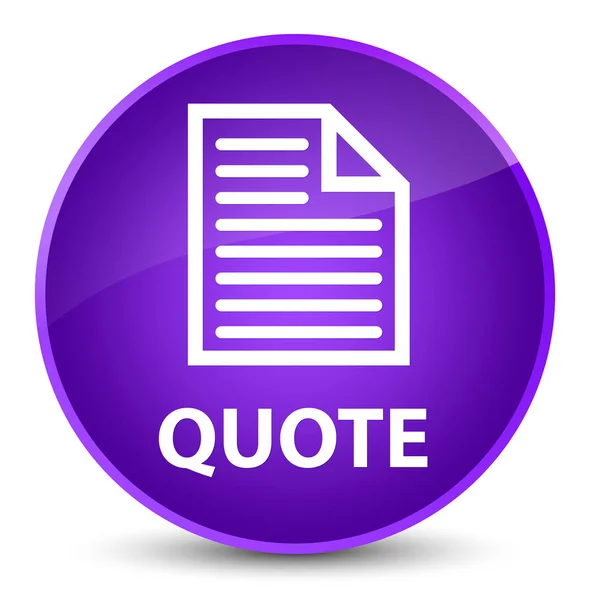 Quote (page icon) elegant purple round button