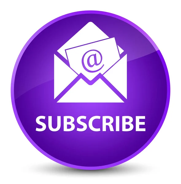 Assine (ícone de e-mail de newsletter) elegante botão redondo roxo — Fotografia de Stock