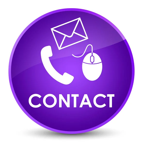 Контактна (телефонна пошта та піктограма миші) фіолетова елегантна кругла кнопка — стокове фото