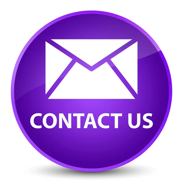 Contattaci (icona e-mail) elegante pulsante rotondo viola — Foto Stock