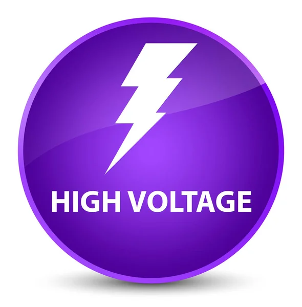 Hoogspanning (elektriciteit pictogram) elegant paars ronde knop — Stockfoto