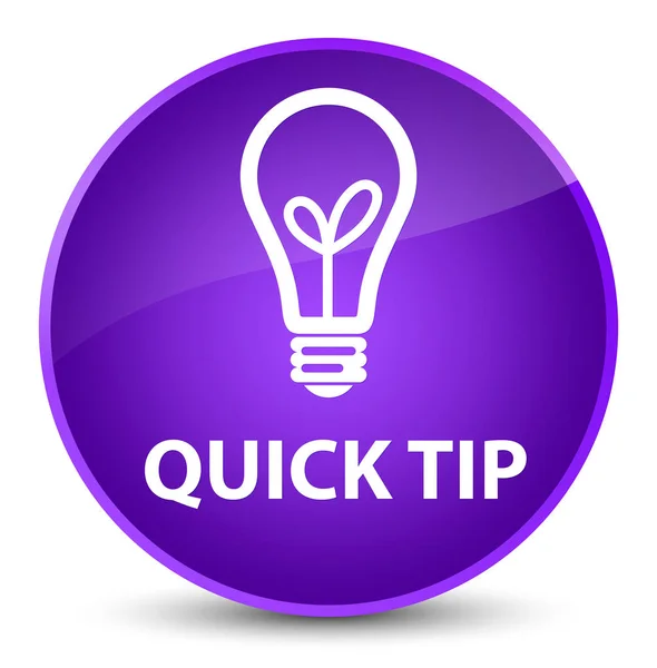 Quick tip (bulb icon) elegant purple round button — Stock Photo, Image