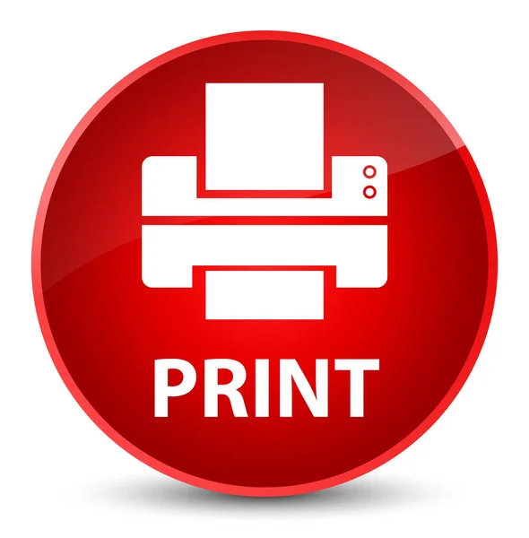 Imprimir (ícone da impressora) elegante botão redondo vermelho — Fotografia de Stock