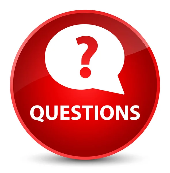 Perguntas (ícone de bolha) elegante botão redondo vermelho — Fotografia de Stock