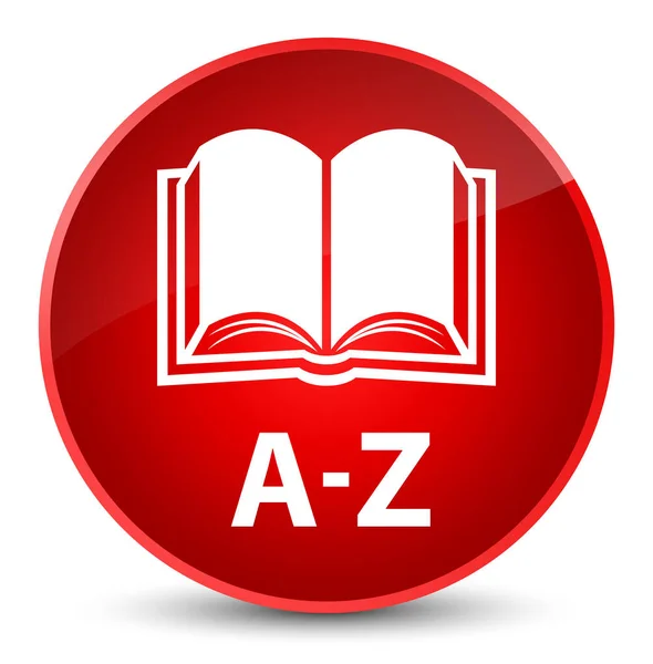 A-Z （书图标） 优雅红色圆形按钮 — 图库照片