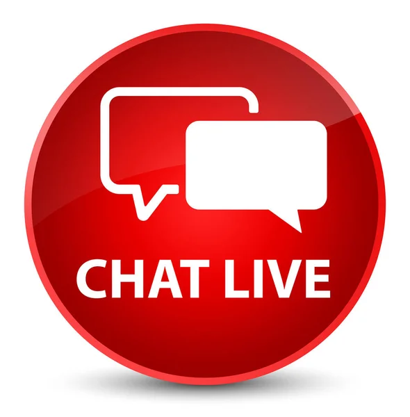 Chat live élégant bouton rond rouge — Photo