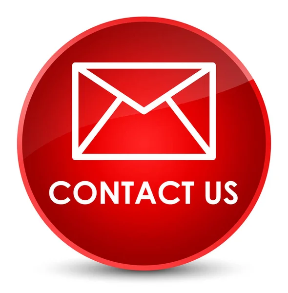 Contacte-nos (ícone de e-mail) elegante botão redondo vermelho — Fotografia de Stock