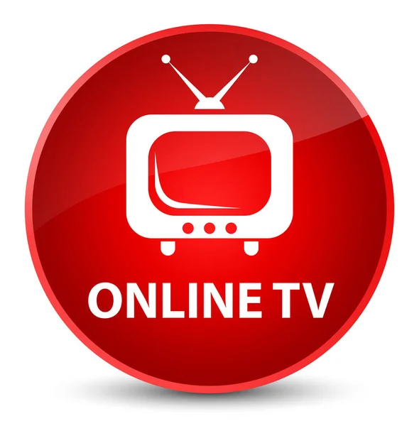 TV en línea elegante botón redondo rojo —  Fotos de Stock