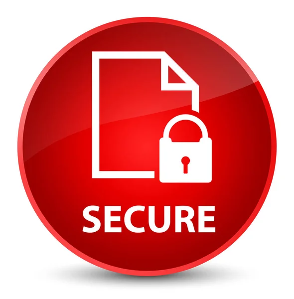 Secure (document page padlock icon) elegant red round button — Stock Photo, Image