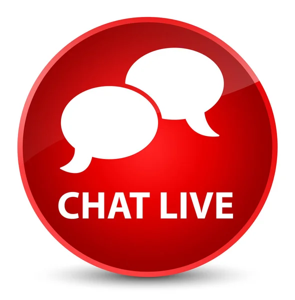 Chat live élégant bouton rond rouge — Photo