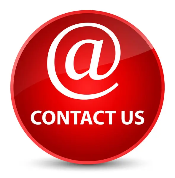 Contacte-nos (ícone de endereço de e-mail) elegante botão redondo vermelho — Fotografia de Stock