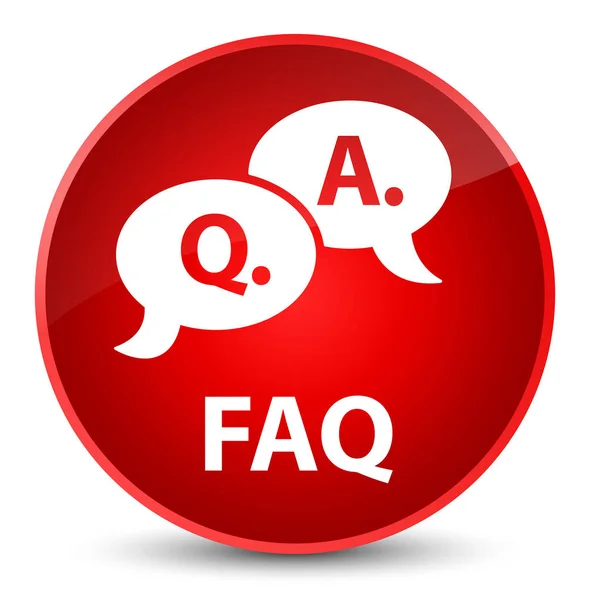 FAQ (fråga svar bubbla ikon) eleganta röda runda knappen — Stockfoto