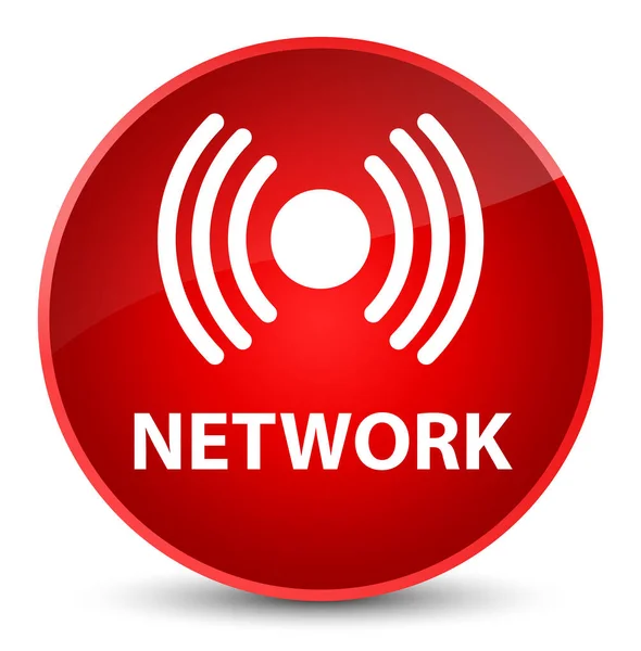 Elegantní červené kulaté tlačítko síť (ikony signálu) — Stock fotografie