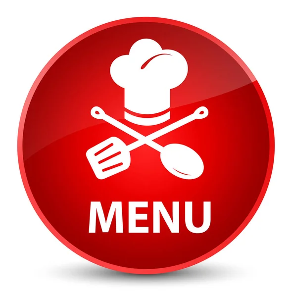 メニュー (レストラン アイコン) エレガントな赤い丸ボタン — ストック写真