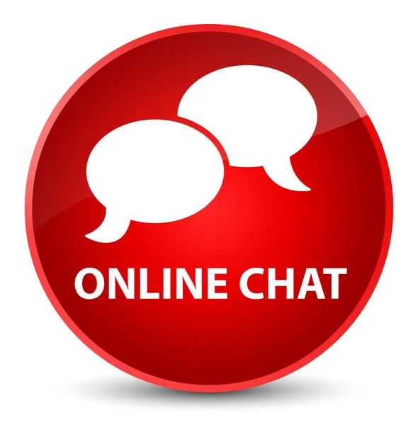 Chat online elegante botão redondo vermelho — Fotografia de Stock