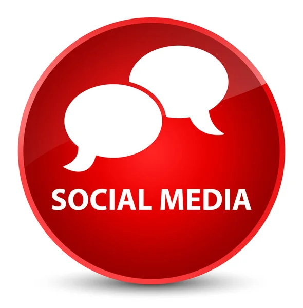 Sociale media (chat zeepbel pictogram) elegante rode ronde knop — Stockfoto