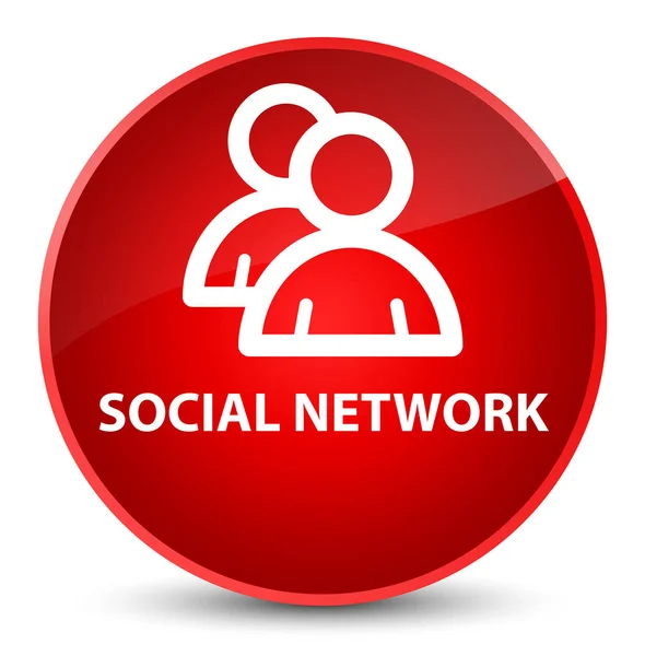 Szociális hálózat (csoport ikon) elegáns piros kerek gomb — Stock Fotó