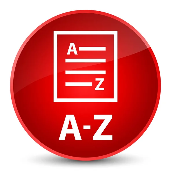 A-Z (ícone de página de lista) elegante botão redondo vermelho — Fotografia de Stock