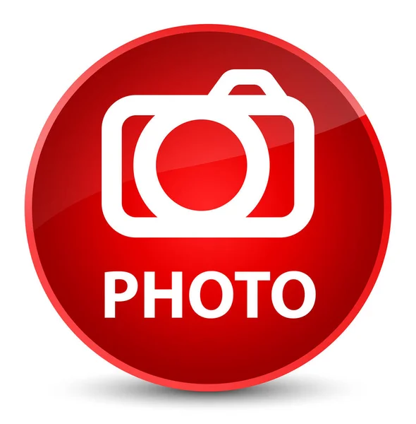 Foto (Kamera-Symbol) eleganter roter runder Knopf — Stockfoto