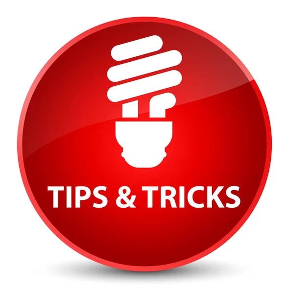 Tips and tricks (bulb icon) elegant red round button — Stock Photo, Image