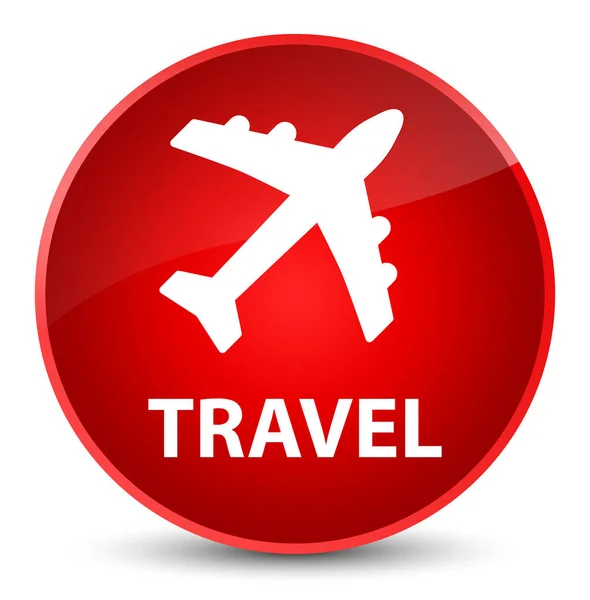 Viagem (ícone de avião) elegante botão redondo vermelho — Fotografia de Stock