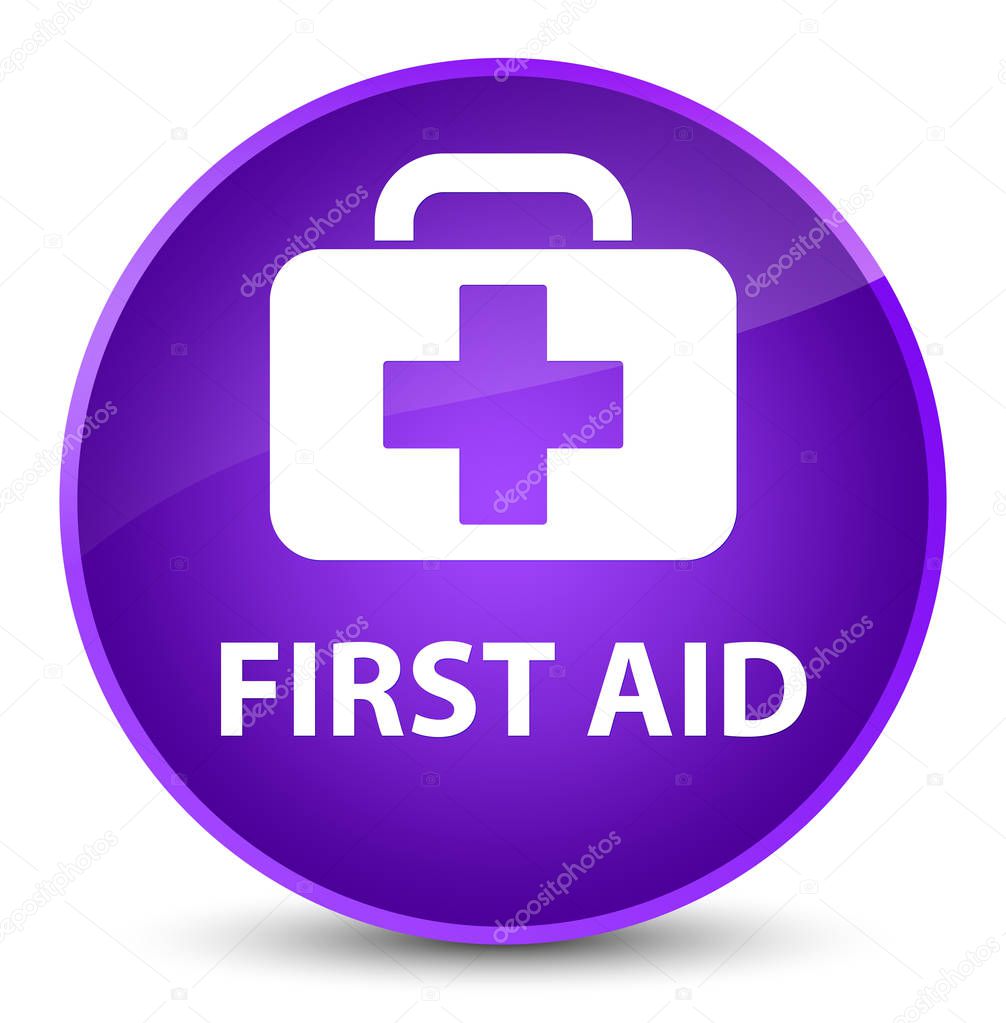First aid elegant purple round button