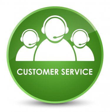 Müşteri hizmeti (takım simgesi) zarif yumuşak yeşil yuvarlak düğmesi