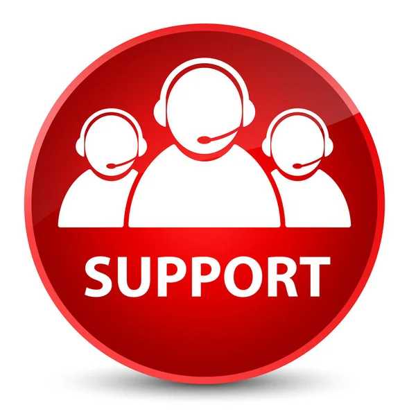 Κομψό κόκκινο στρογγυλό κουμπί υποστήριξης (εικονίδιο ομάδας φροντίδας πελατών) — Φωτογραφία Αρχείου