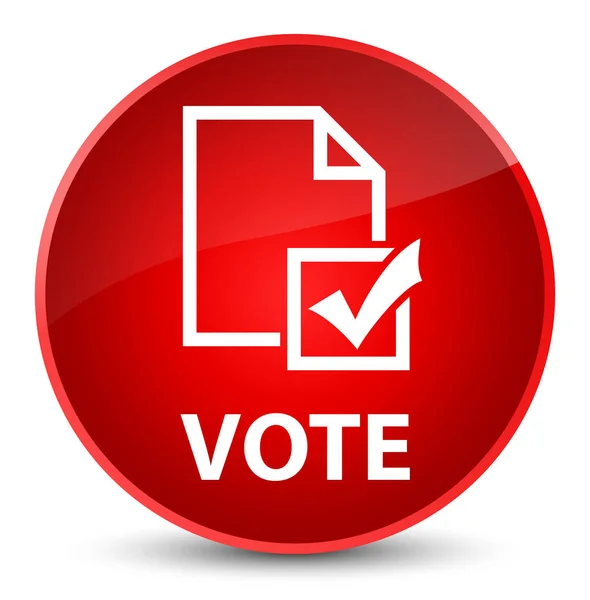 投票 （调查图标） 优雅红色圆形按钮 — 图库照片