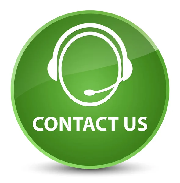 Contact us (customer care icon) elegant soft green round button