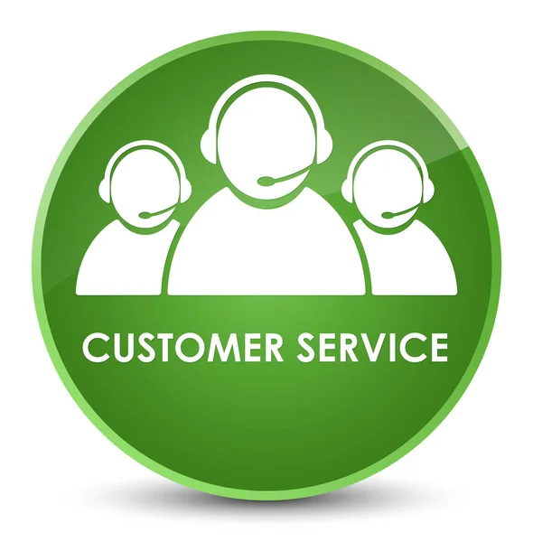 Customer service (team icon) elegant soft green round button — Stock Photo, Image