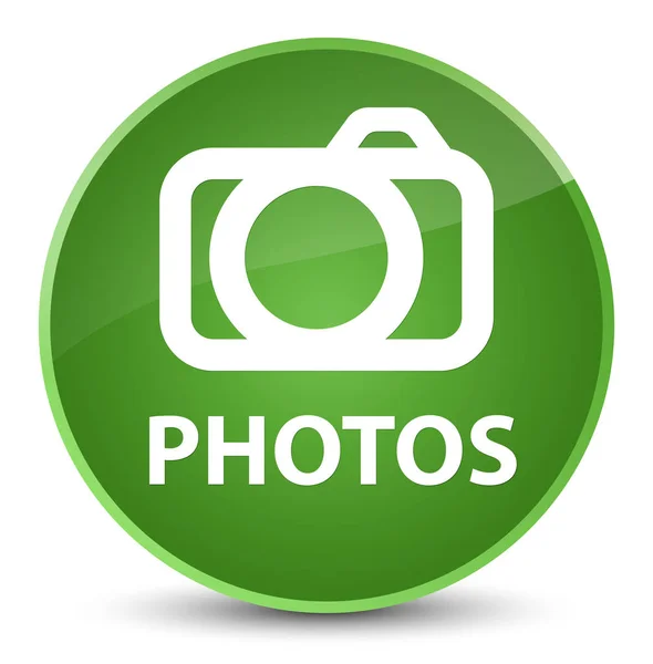 Φωτογραφίες (εικονίδιο κάμερας) κομψό μαλακό πράσινο στρογγυλό κουμπί — Φωτογραφία Αρχείου