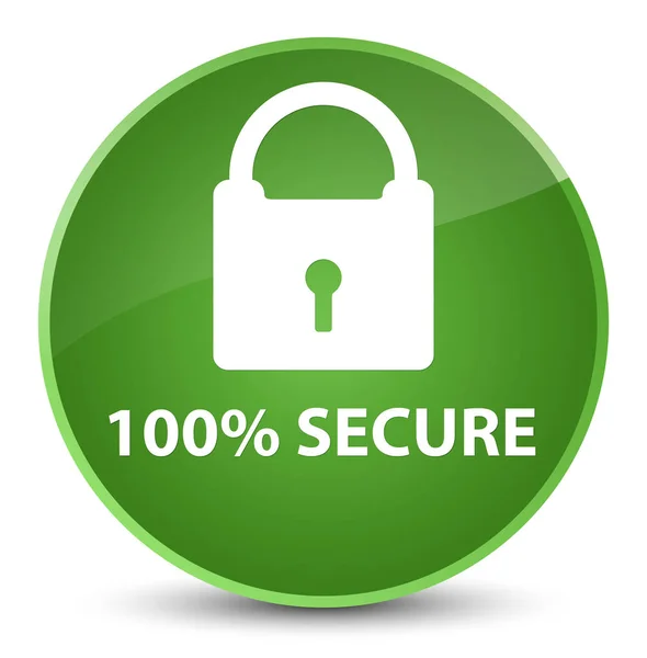 100% безопасность элегантная мягкая зеленая круглая кнопка — стоковое фото