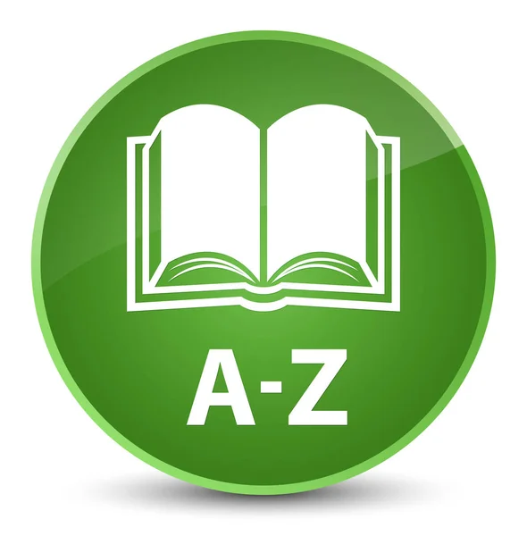 A-Z (значок книги) элегантная мягкая зеленая круглая кнопка — стоковое фото