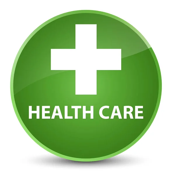 Opieki zdrowotnej (znak plus) elegancki miękki zielony okrągły przycisk — Zdjęcie stockowe