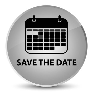 Tarihi zarif beyaz yuvarlak düğmesini kaydedin