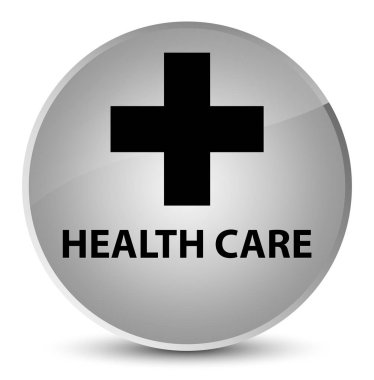 Sağlık Hizmetleri (artı işareti) zarif beyaz yuvarlak düğmesi