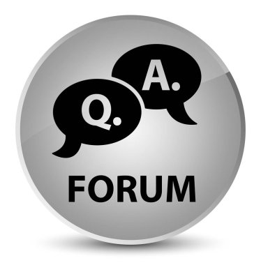 Forum (soru cevap balonu simgesinin) zarif beyaz yuvarlak düğmesi