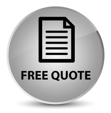 Ücretsiz fiyat teklifi (sayfa simgesi) zarif beyaz yuvarlak düğmesi