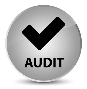 Denetim (simge doğrulama) zarif beyaz yuvarlak düğmesi