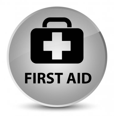 İlk yardım zarif beyaz yuvarlak düğmesi
