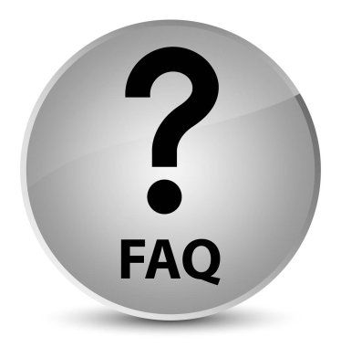 Sıkça Sorulan Sorular (soru simgesi) zarif beyaz yuvarlak düğmesi