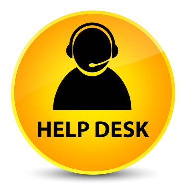 Yardım Danışma (müşteri bakım simgesi) zarif sarı yuvarlak düğmesi