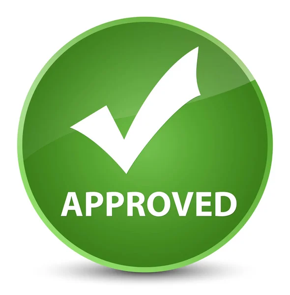 Approved (validate icon) elegant soft green round button — Stock Photo, Image