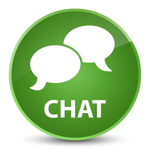 Chat elegant soft green round button — Stock Photo, Image
