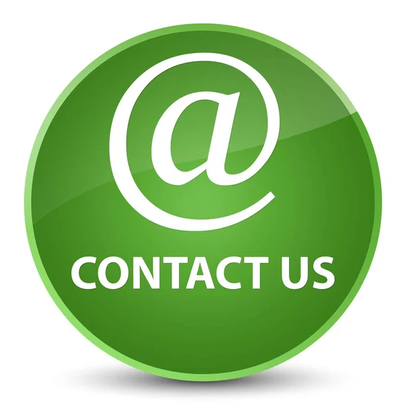 Contáctenos (icono de dirección de correo electrónico) elegante botón redondo verde suave — Foto de Stock