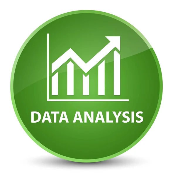 Analisis data (ikon statistik) tombol bulat hijau lembut elegan — Stok Foto