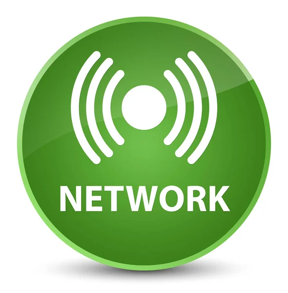 Elegantní měkké zelené kulaté tlačítko síť (ikony signálu) — Stock fotografie