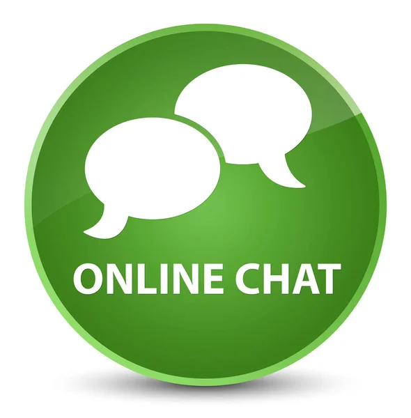 Online chat elegant soft green round button — Stock Photo, Image